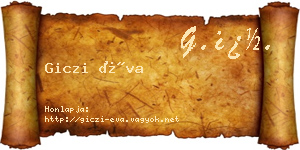 Giczi Éva névjegykártya