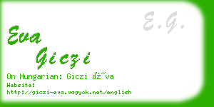 eva giczi business card